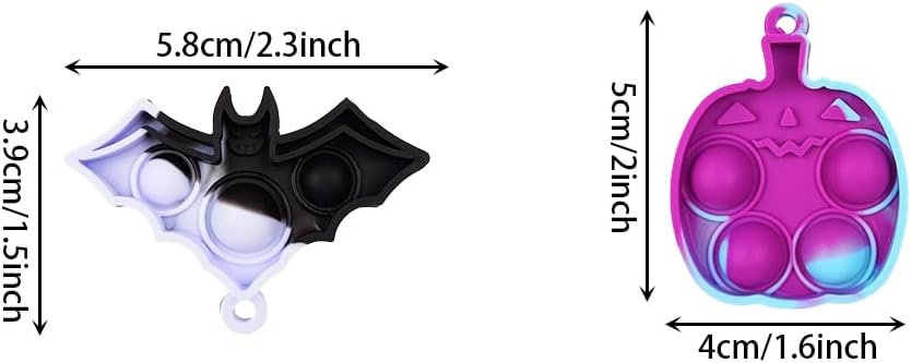 24 Pack Colorful Halloween Mini Fidget Pop Toys Sensory Toys for Kids Boys Girls Halloween Party Favors Halloween Treat Bags Gifts