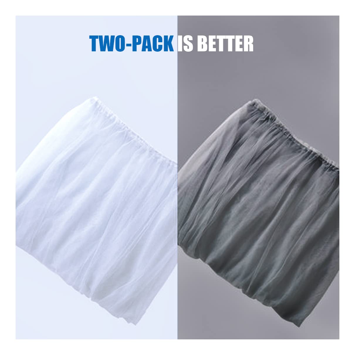 Mosquito Net for Stroller - Protective 2Packs Perfect Bug Net for Strollers, Bassinets, Cradles, Playards,Pack N Plays and Portable Mini Crib (White+Grey)