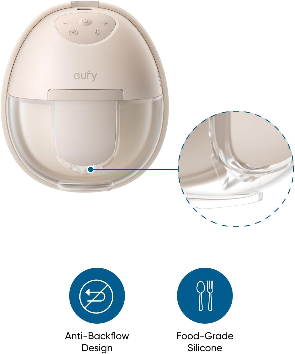 eufy Original Duckbill Valves (4-Pack) for Wearable Breast Pump E10/E20/S1/S1 Pro, Leak-Proof and Dust-Proof Breast Pump Replacement Parts