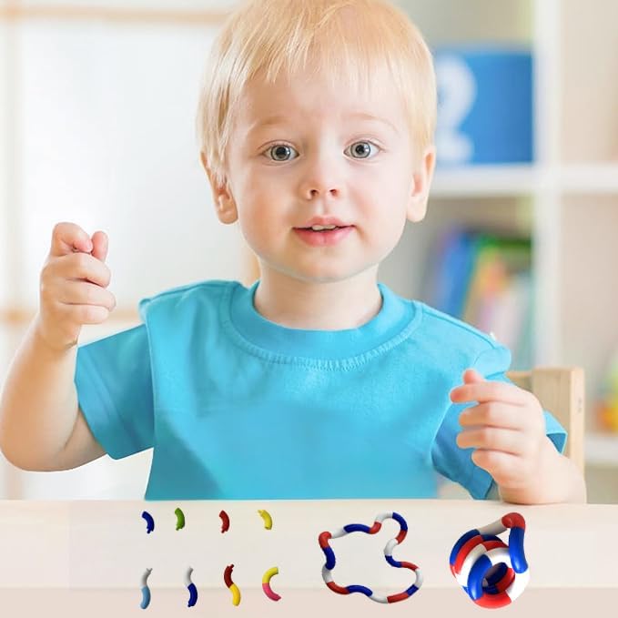 12PCS Multicolor Twisty Fidget Toys for Relaxation, Relaxation Therapy and Stress Relief Education Toys for Unique Fidget Experience, Brain Imagination Tools (4 colors)