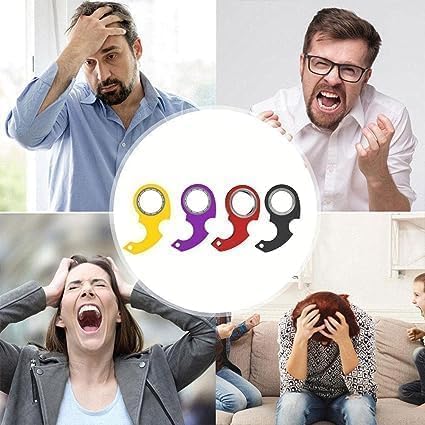 Black Keychain Spinner Fidget Ring Toy,Keychain Spinner Fidget Ring Metal Key Chain Spinner Fidget Ring Type Toy for Man Women and Kids,Fidget Spinners,Keychain Spinner Fidget