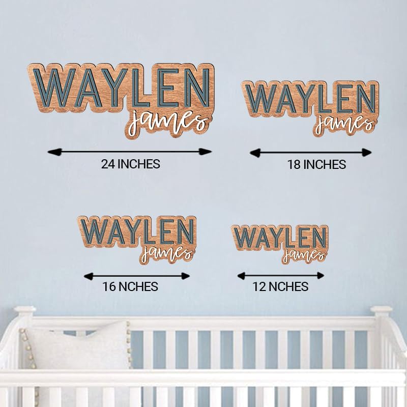 Personalized Wooden Name sign for nursery, Custom Baby name sign, Rustic wood Nursery decor for boys, Baby shower, Kids room door hanging gift/3