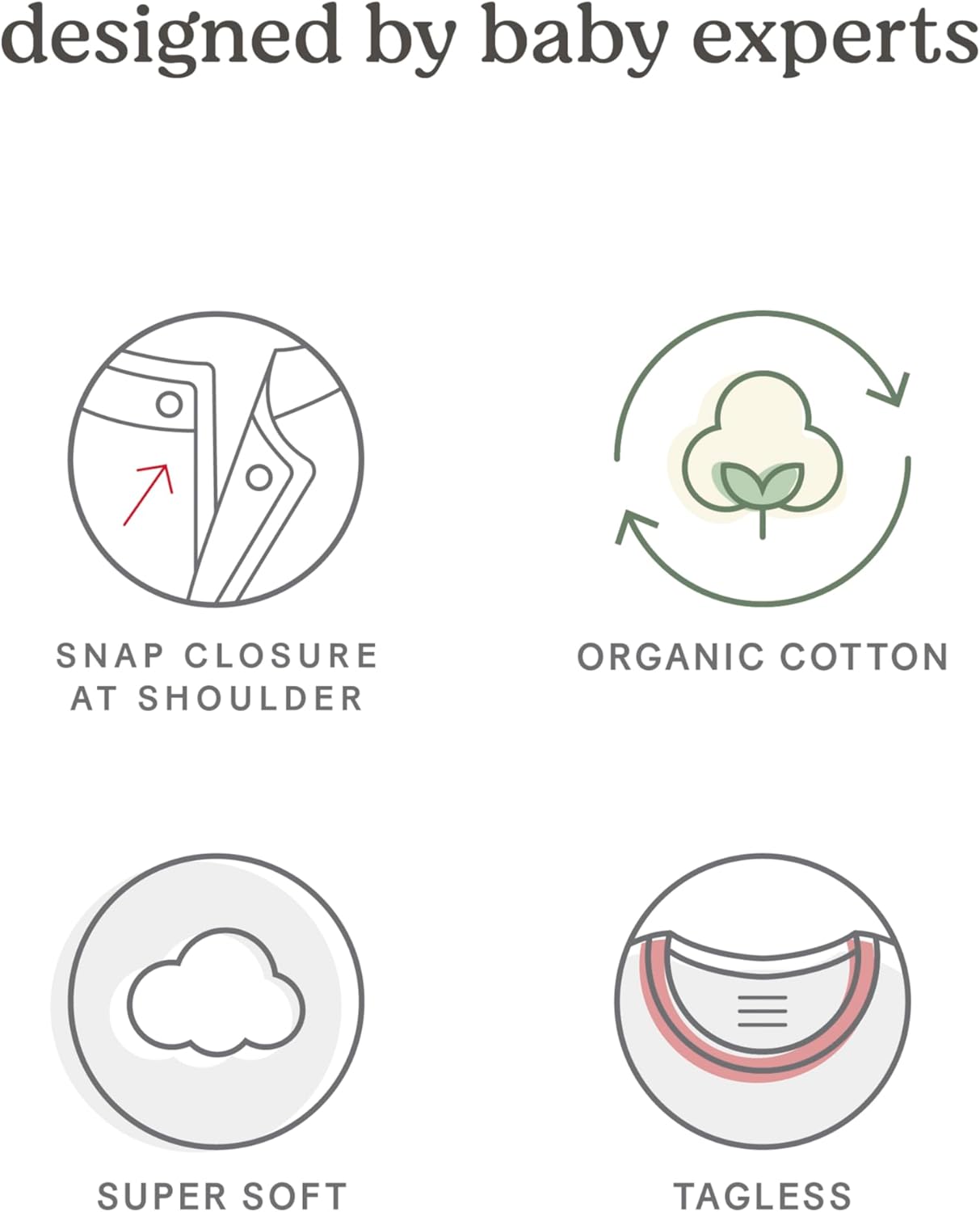 Huggies Unisex Baby Basic T-Shirt, Mid Grey Heather/Stripe