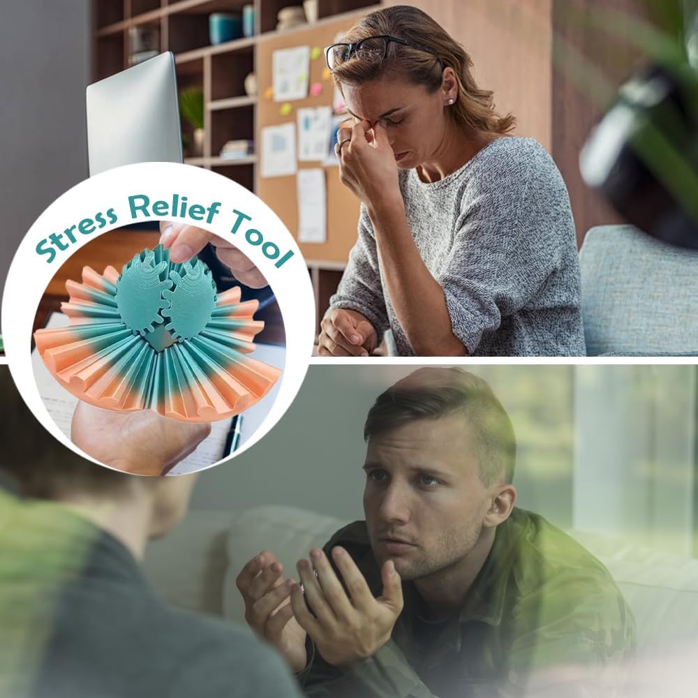 3D Printed Gear Ball Cube Ball Decompression Gear Sphere Toy Stress Ball, Gear Toys Fidget Ball, Relief Desk Decoration for Christmas Toy Gear Toy for Stress and Anxiety Relaxing (Yellow)