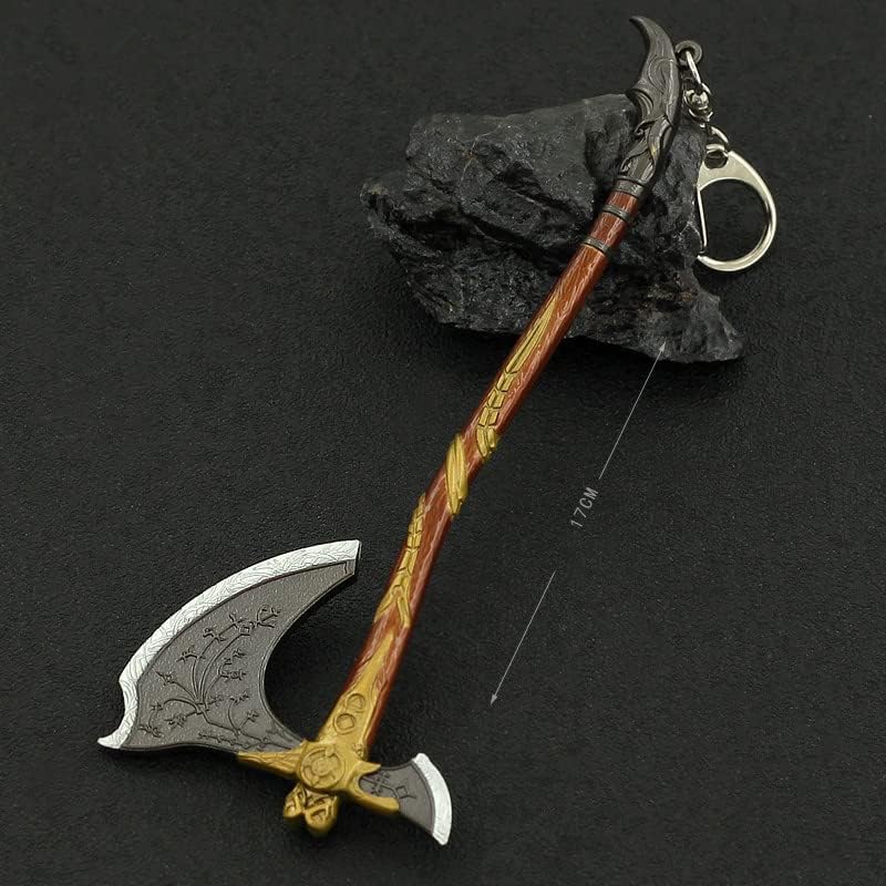 God of War Ragnarök Kratos Action Figures Game Toys Collection Keychain Desk Decoration Backpack Pendant Gift (Kratos Leviathan Axe Upgraded)