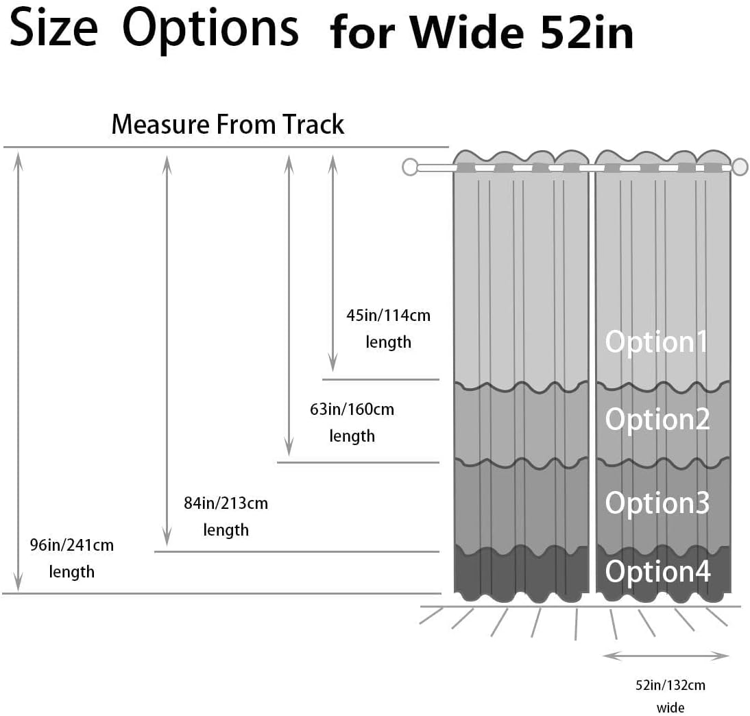 HOMEIDEAS Navy Blue Ombre Blackout Curtains, 52 X 96 Inch Length Gradient Color Room Darkening Curtains with Grommet Thermal Insulated Window Drapes for Living Room, Bedroom, 2 Panels