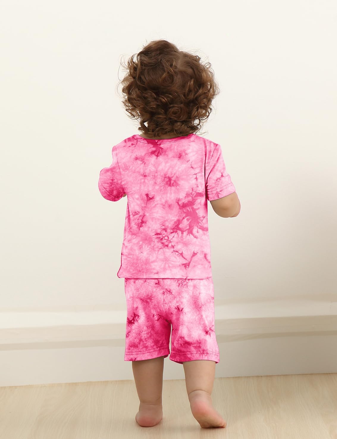 Jimonda Baby/Toddler Soft Sleepwear Short sleeve Kids Cool Pajama Outdoor 2-Piece Shirt&Shorts Casual sets Tie Dye PJ