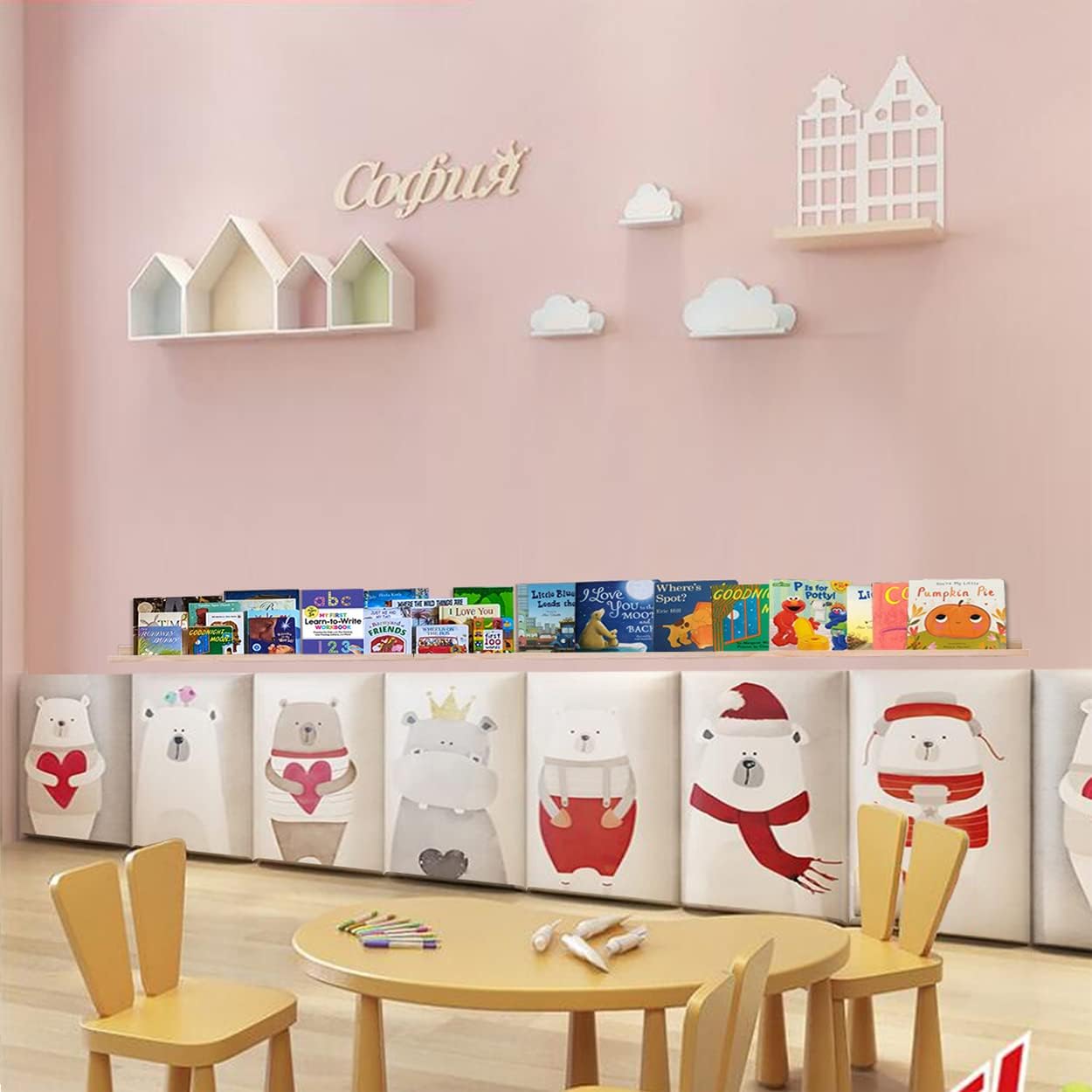 AZSKY 36 Inch Floating Shelves,Wall-Mounted Photo Ledge Shelves Set of 3,Natural Wood Shelves for Display Items What You Want,3 Same Sizes