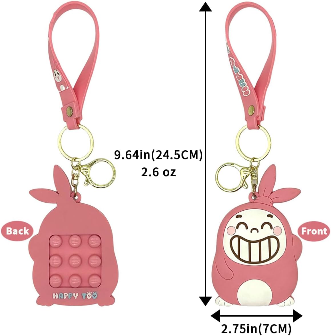 Stress Relief Rabbit Pop Fidget Toy,Adult Stress Reduction Toy, Fingertips Sensory Toy for ADHD, Anxiety, Autism, Office Relaxation, Easter Gift Stuffer, Portable (D-Stress Relief Toy)