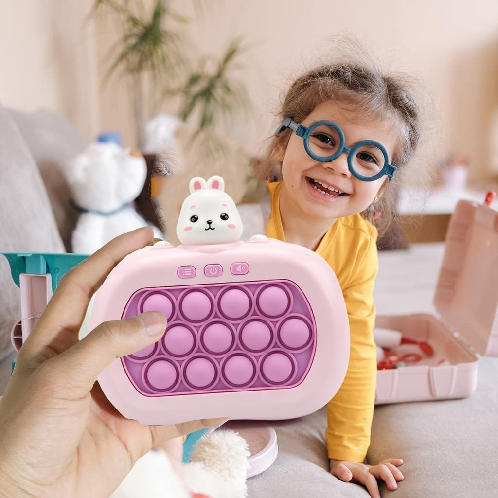 Fast Push Game | Light Up Fidget Toy | 2024 Upgraded Fast Push Game Pop Fidget Toys for Kids, Educational and Memory Growth | Speed Push Pop Game, Push Game Fidget Toy by AVBVCV(Rabbit)