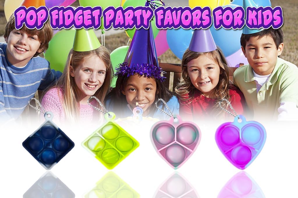20pcs 1.5in Random Pop Bubble Fidget Sensory Toys, Pop Toy Bulk for Party Favor, Classroom Student Prizes Easter Basket Goodie Bag Stuffers Christmas Valentine Gift for Kid