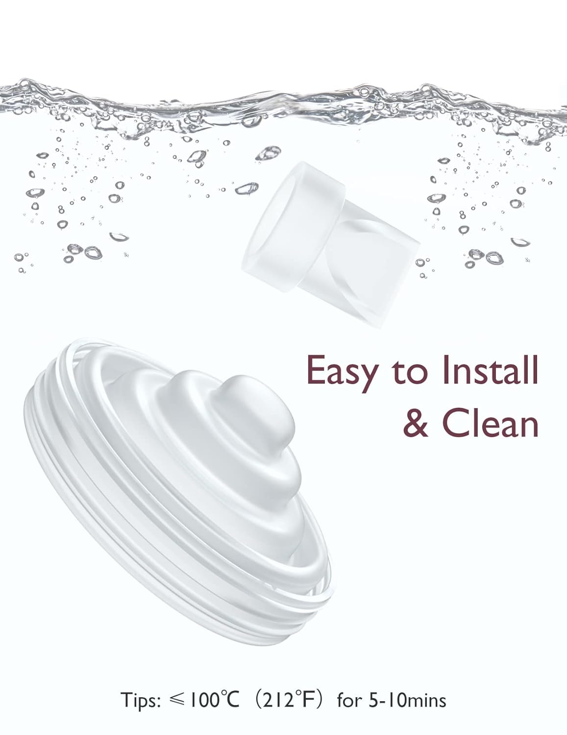 Momcozy Duckbill Valves & Silicone Diaphragm Compatible with Momcozy M5. Original Momcozy M5 Breast Pump Replacement Accessories, 1 Pack