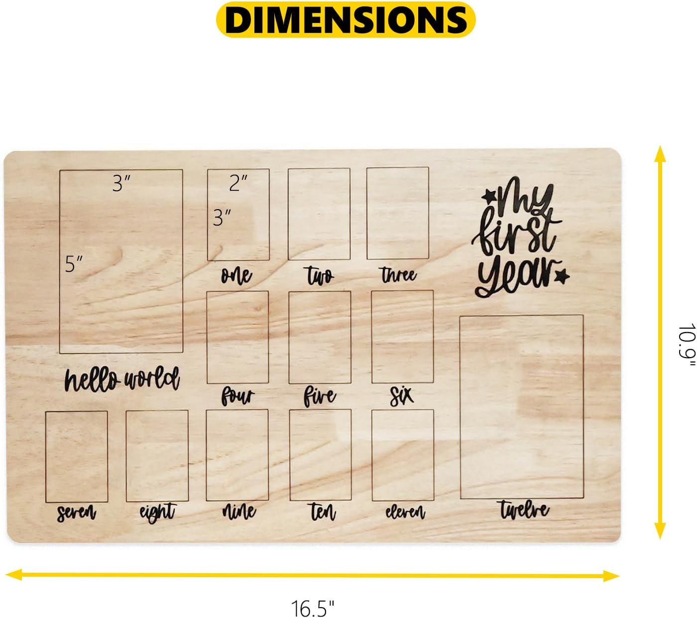 CHONIC My First Year Photo Board, 1st Birthday Gifts for Boy or Girls, 12 Month Pictures Frame for Baby First Year, One Year Birthday Decorations Milestone Sign, Wooden Baby Keepsake Gifts