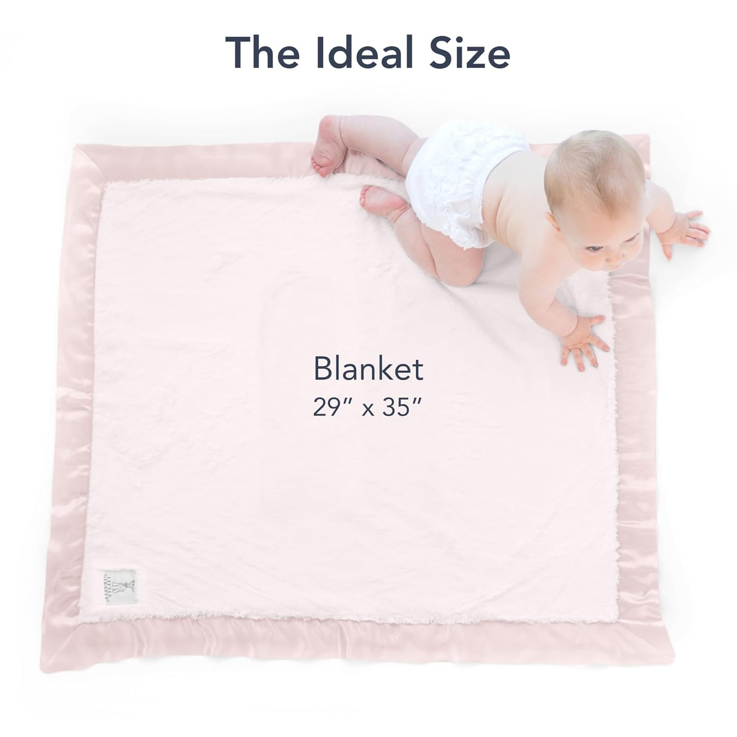Little Giraffe Baby Blanket - Luxe Soft Blanket with Satin Trim - Baby Stroller Blanket - Newborn Baby Essentials & Baby Gifts - 29x35" - Pink