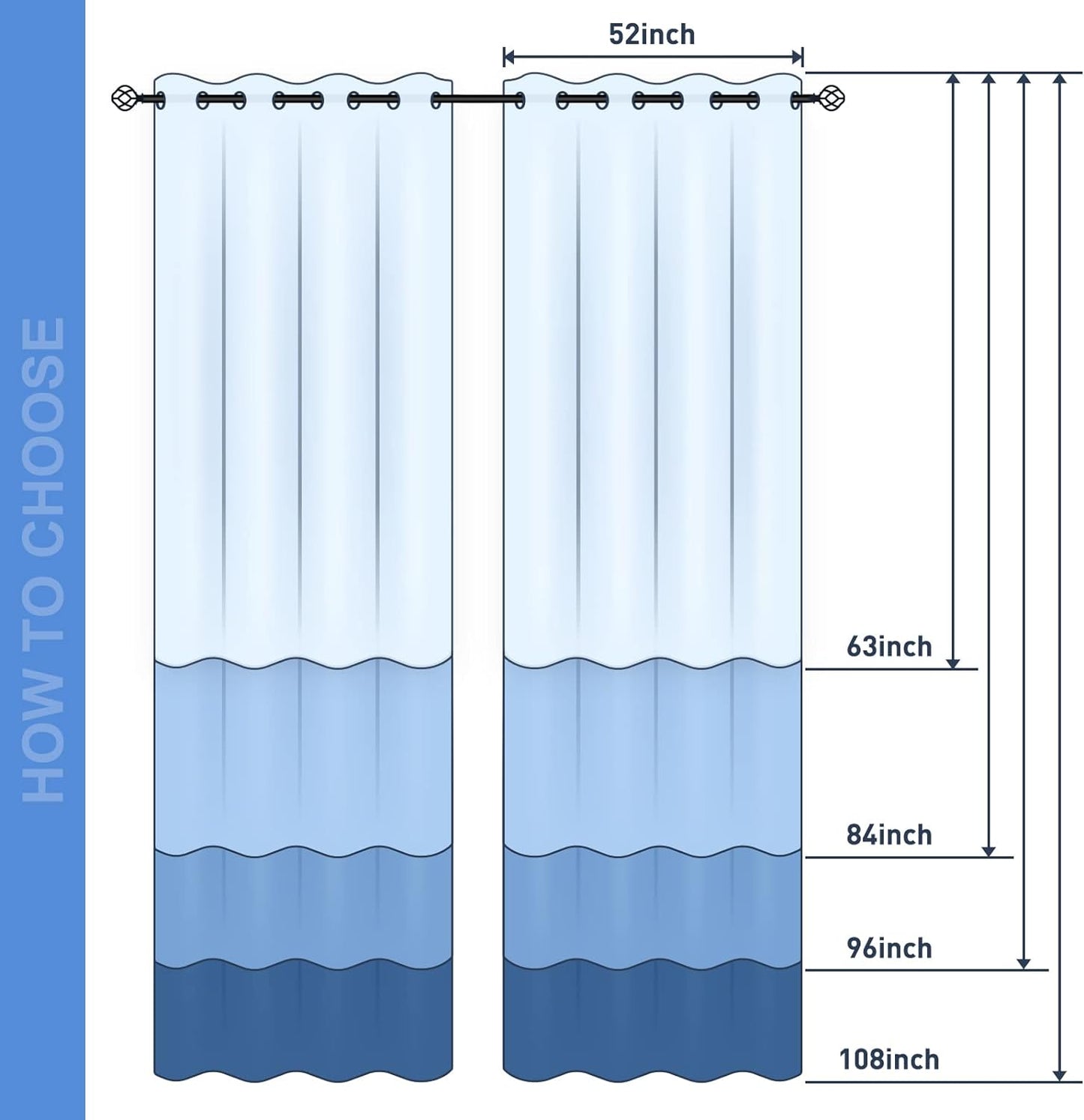 Aimego Ocean Beach Blackout Curtains Tropical Seaside Theme Blue Sea Sky Window Drapes Decor for Bedroom Living Room Grommet Top Room Darkening Curtains 2 Panel Set, 52" X 84"