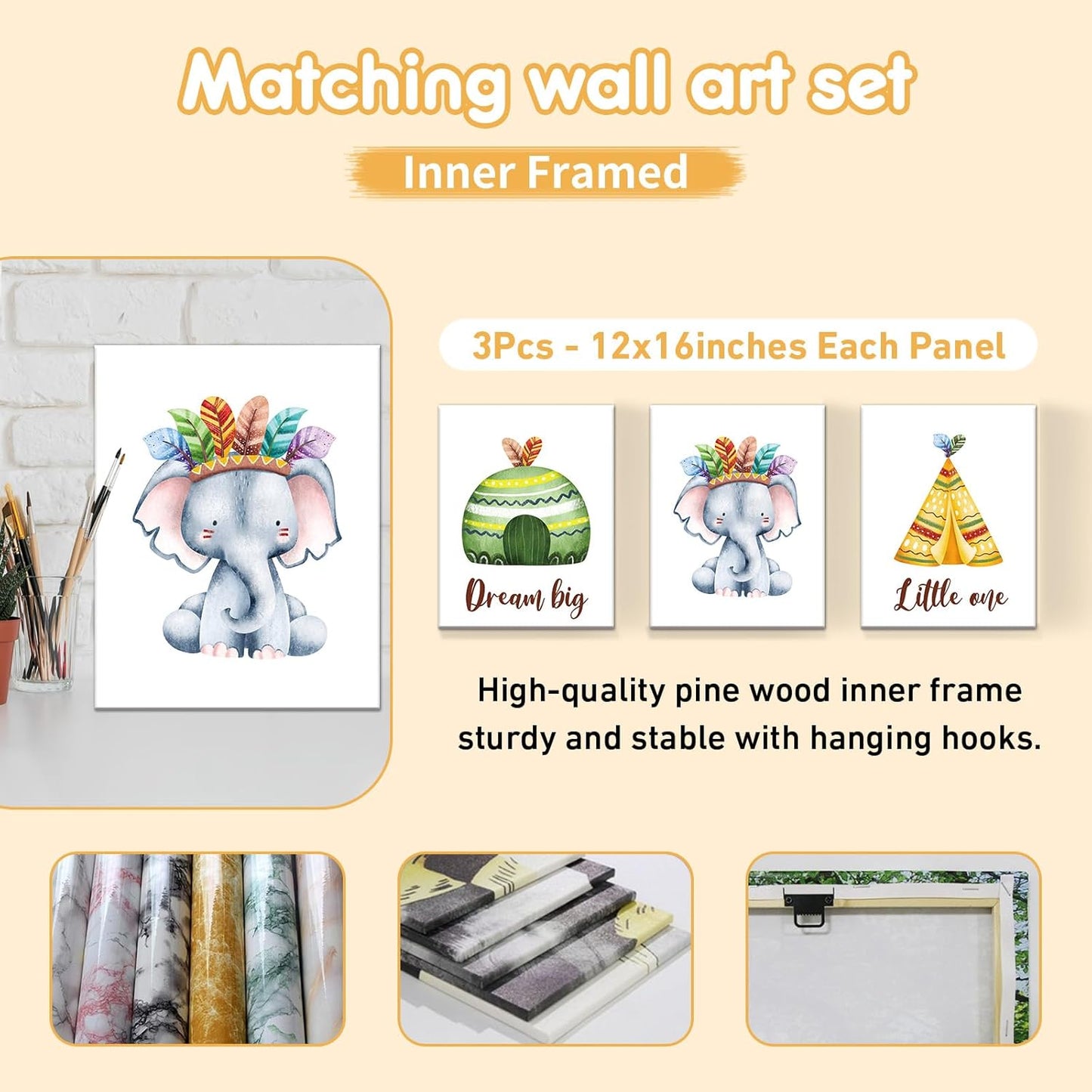 Custom Crib Bedding Set, 5 Pcs Customized Baby Crib Set with Name, Double Layer Baby Bedding Set for Girls Boys, Personalized for Nursery Infants Toddlers, Cute Animals