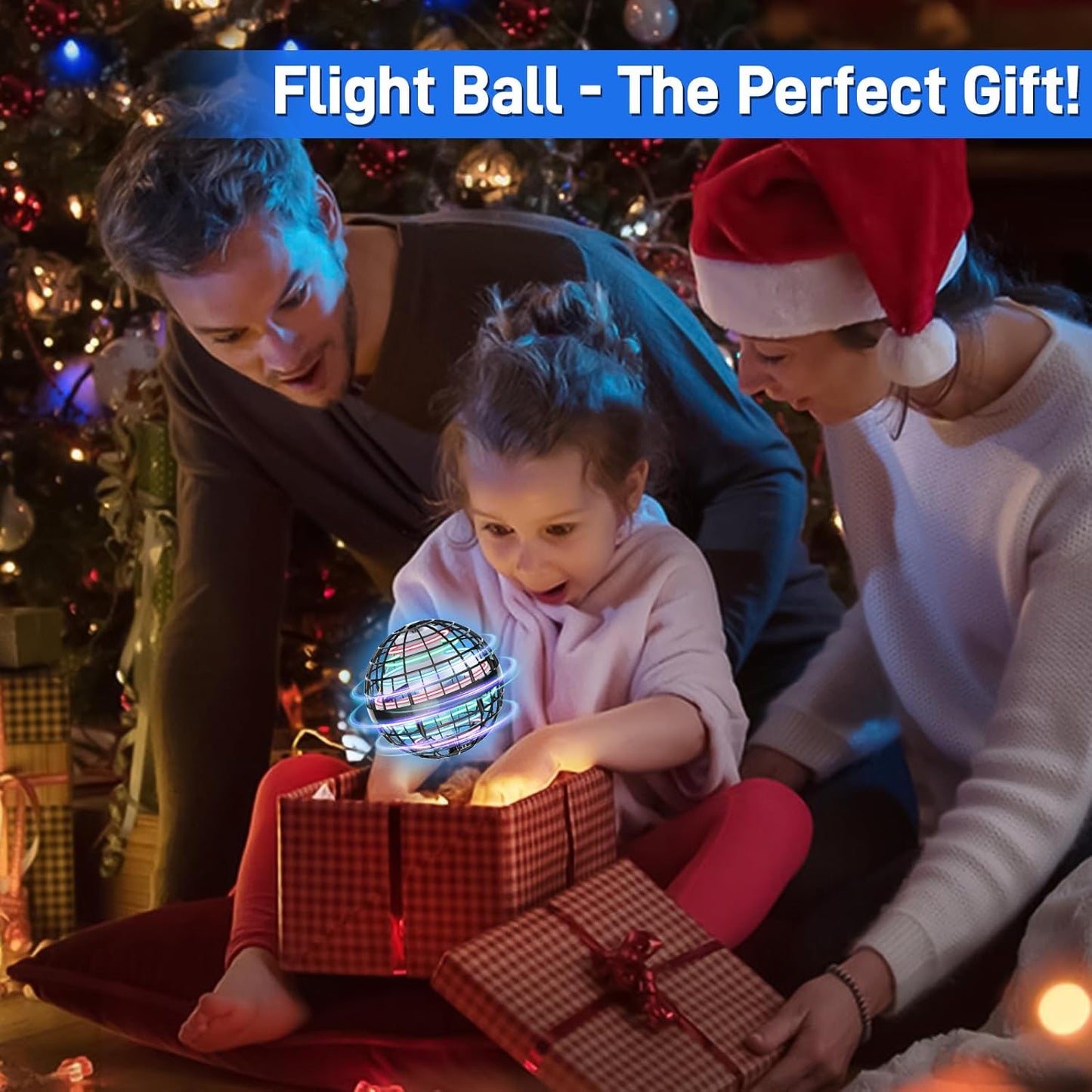 Flying Orb Ball 2024 Upgraded - Hover Orb Magic Light Up Orb Flying Spinner Mini Drone Cosmic Globe for Kids Teens Adults Flying Ball Orbit Ball for Birthday Gift Family Gatherings Christmas (Gray)