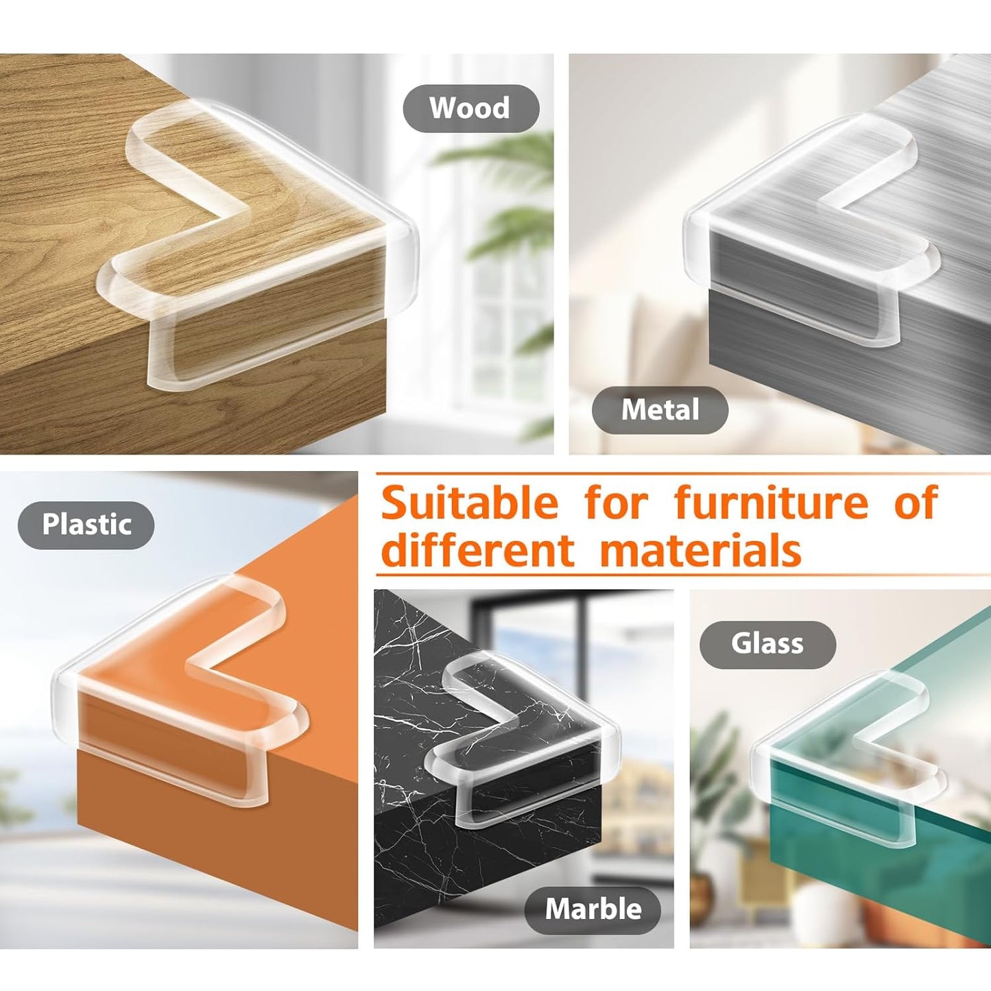 14 Pack Corner Protectors for Baby, Clear Furniture Table Corner Guards Protectors Edge Bumper Safety, Baby Proofing