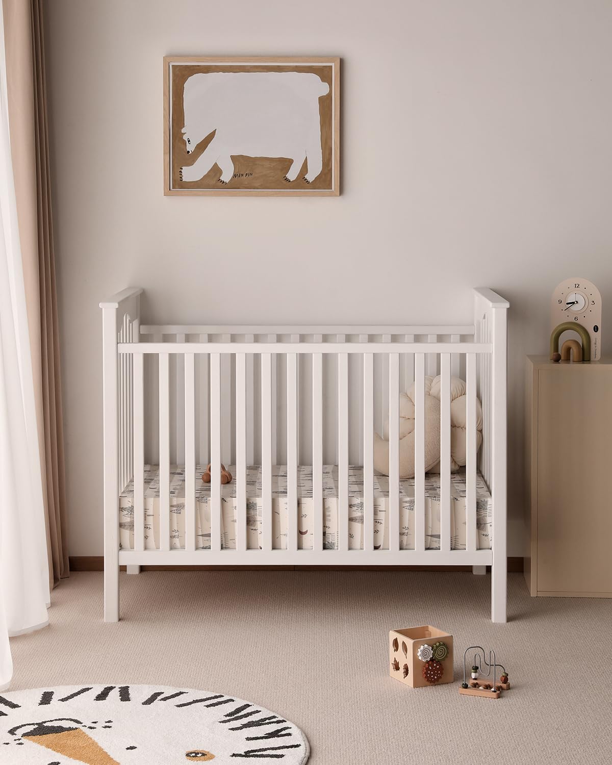 Yoofoss Baby Crib Sheets 2 Pack for Boys and Girls - 52x28 Fitted Crib Sheet Neutral Fits for Standard Crib and Toddler Mattress, Ultra Soft Breathable Microfiber Forest Bear