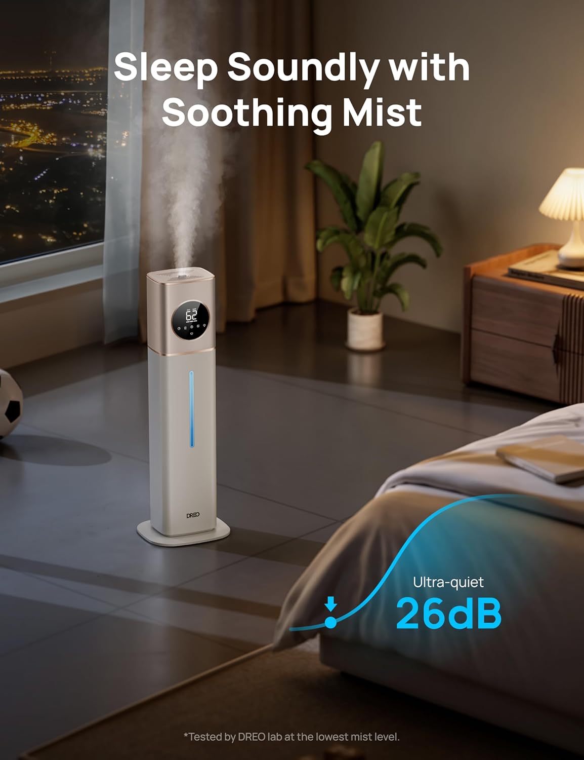 Dreo 11L Smart Humidifier Large Room 700 ft², 100H Cool Mist Air Humidifiers for Bedroom, Top-Fill Self-Cleaning Tank, 26dB, Auto Mode, Aroma Box, RGB Light, Remote & APP Control, Baby, Starlight