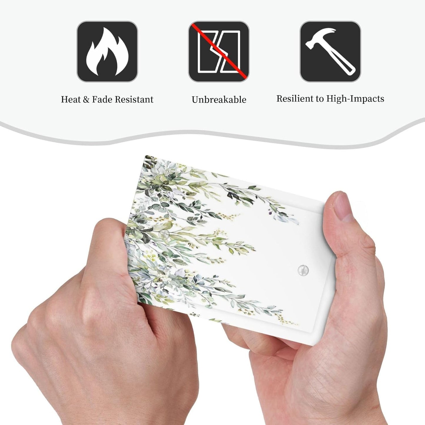 Light Switch Cover Plate Boho Farmhouse Flower Leaf Sage Green 1 Gang No Device Blank Electrical Wall Plates Faceplate Decorative Switch Plate for Bedroom Cabin Decor