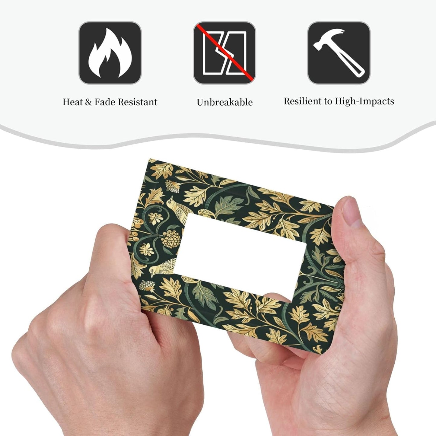 Decorative Outlet Covers William Morris Vintage Botanical Birds Golden Green Leaves 1 Gang Single Rocker Light Switch Cover Plate Wall Plates GFCI Faceplate for Bedroom Home Decor