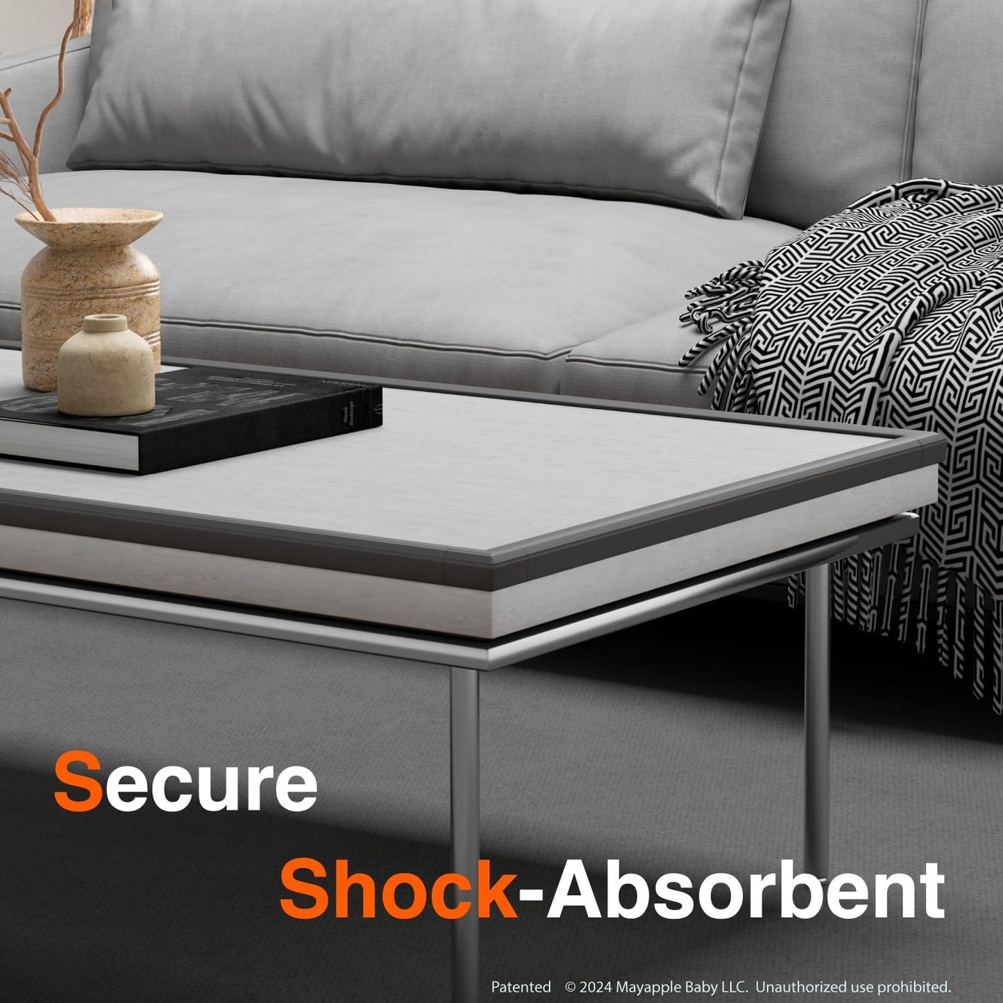 Roving Cove PreFit (Classic) Furniture Edge Corner Protector (Standard 15ft Edge 4 Corners), Baby Proofing Bumper Guards, Onyx Black, Pre-Taped, for Straight Smooth Surfaces