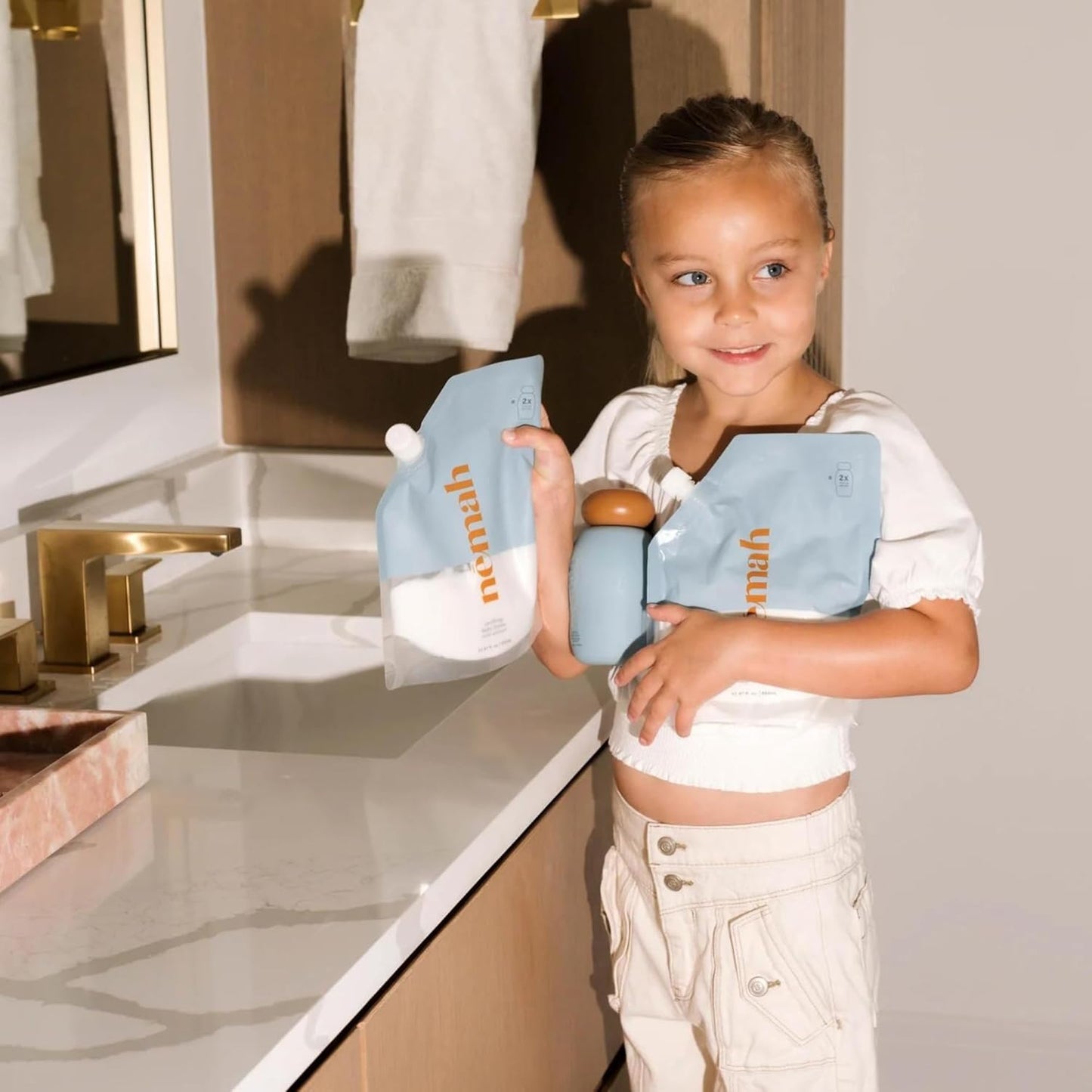 Nemah - Soothing Baby Lotion Refill - Organic Baby Lotion for Sensitive Skin with Actismart Chamomile, Jojoba Oil, & Activera Aloe - Vegan & Cruelty-Free - 21.97 fl. oz.