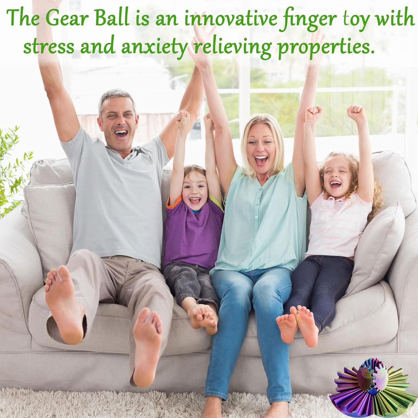 Gear Ball,Gear Sphere, 2024 New 3D Printed Gear Ball ,Gear Toy for Stress and Anxiety Relaxing, ,Great for Restless Kids and Stressed-Out Adults. (Multicolor B)