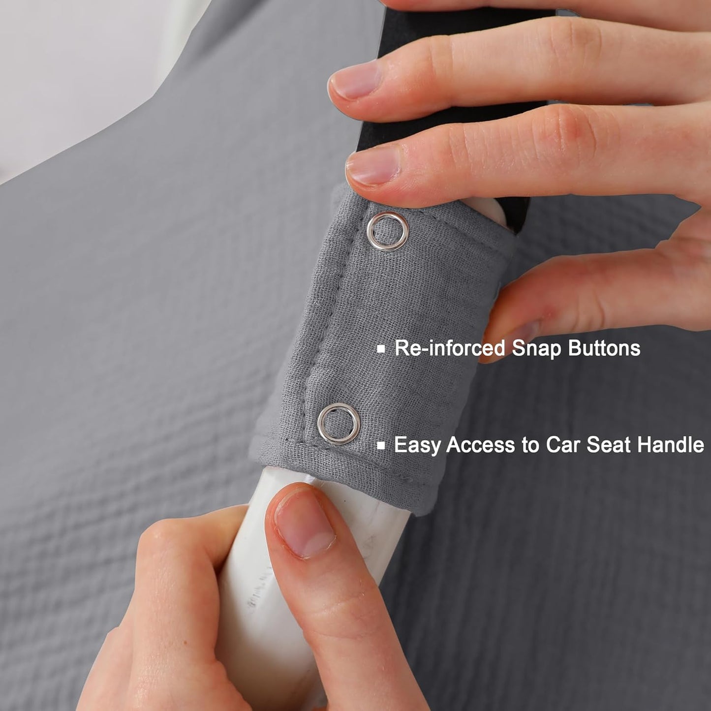 100% Muslin Cotton Car Seat Cover Baby, Carseat Canopy Cover, Universal Fit Stroller Covers for Boys and Girls (Grey)