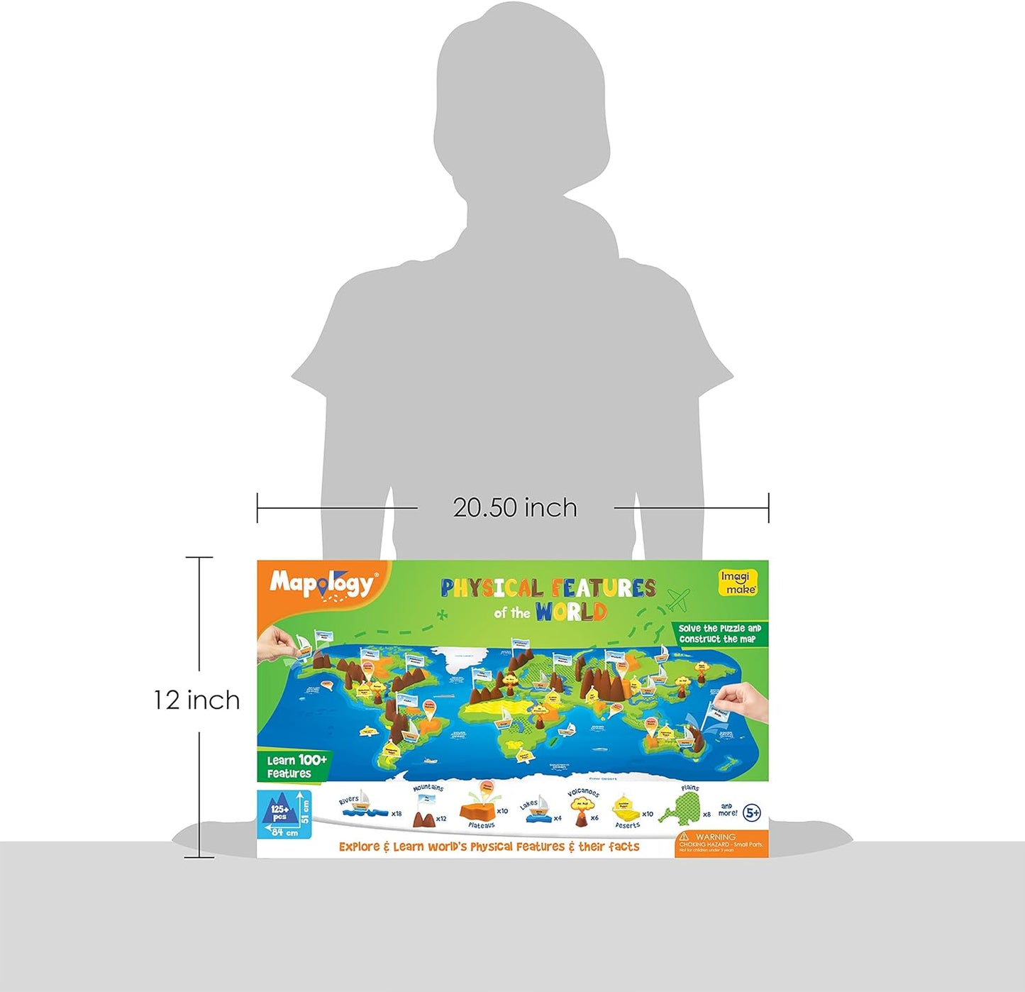 Imagimake Mapology Physical Features | World Map for Kids | 3D Puzzles for Ages 8-10 | Educational Toys for Kids 8-12 | Gifts for Boys & Girls 8-12 | Building Toys Gift for Birthday and Christmas