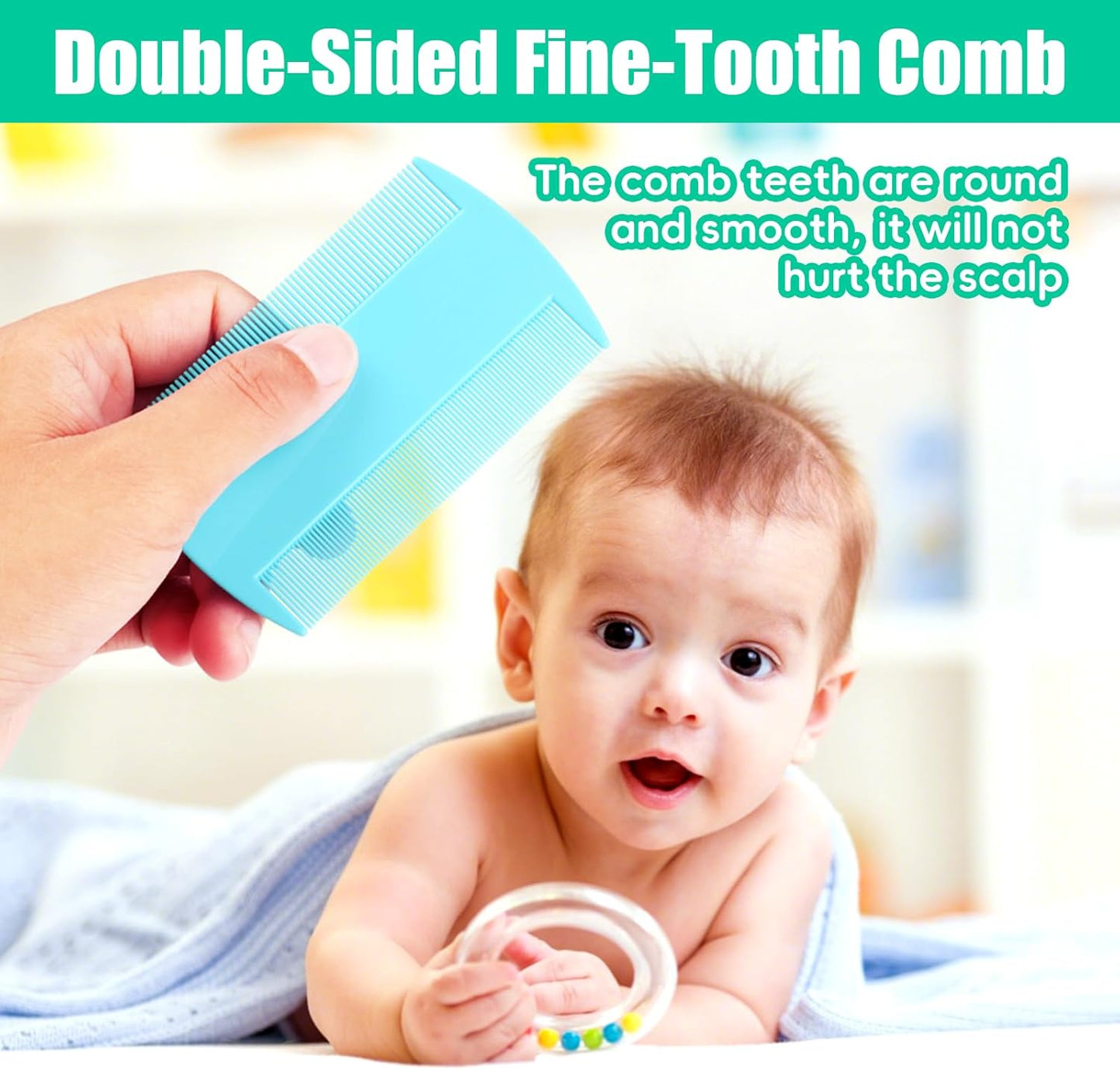 Baby Hair Brush and Comb Set, 4Pcs Baby Soft Bristles Hairbrush Cradle Cap Brush Hair Comb for Newborns Toddlers Boys Girls (Green)