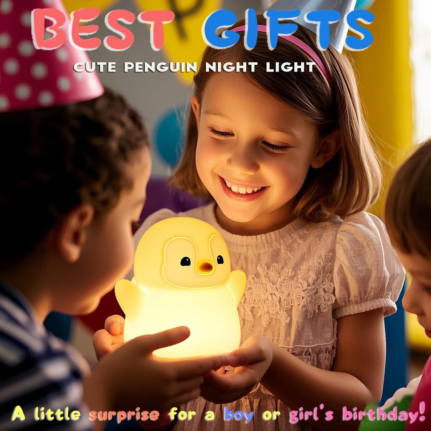 DREAMING MY DREAM Cute Penguin Night Light,LED Squishy Novelty Penguin Lamp,2 Levels Dimmable Bedroom Nightlight for Kids,Touch Penguins Light,Dorm Decor lamp,Baby Boys Girls Gifts