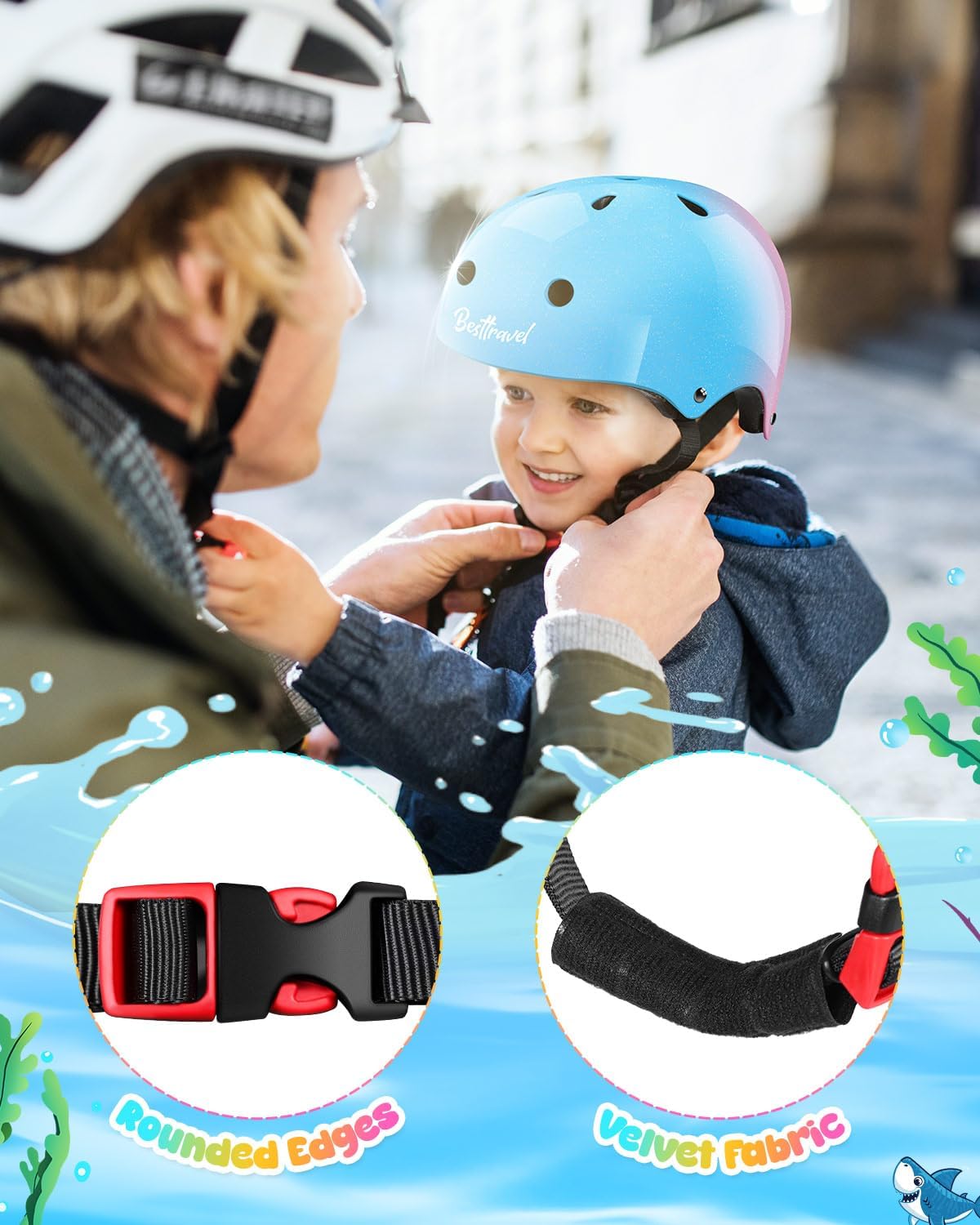 Kids Helmet, Toddler Adjustable Kids Ages 3-8 Years Old Boys Girls Multi-Sports Safety