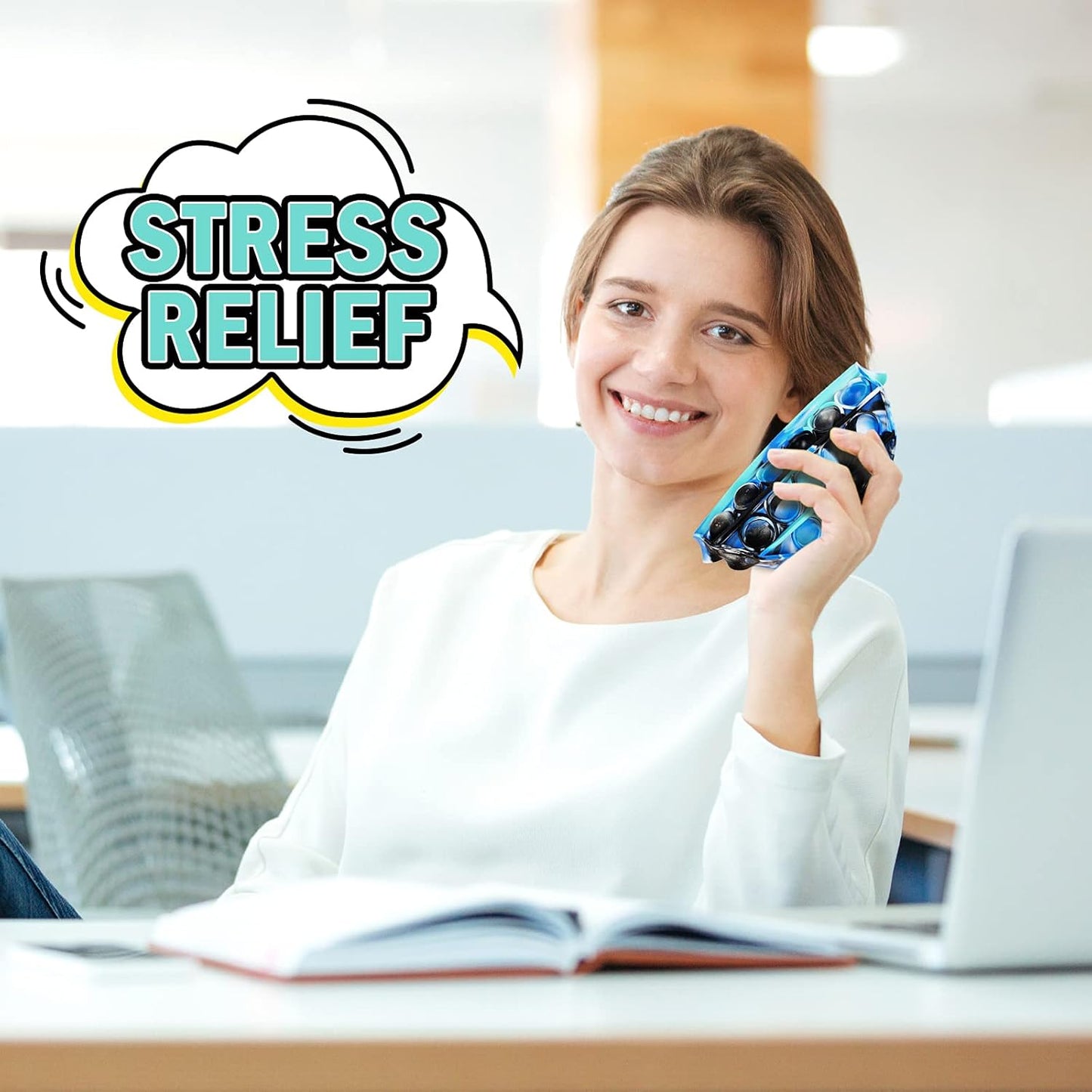 Pop It Fidget Toys - Bubble Tie Dye Fidgets Toys for Anxiety - Sensory Toys for Autism - Stress Relief Toys for Kids with ADHD - Food Grade Silicone 3 Pack Set, Push Pop Fidget Toy (Round)