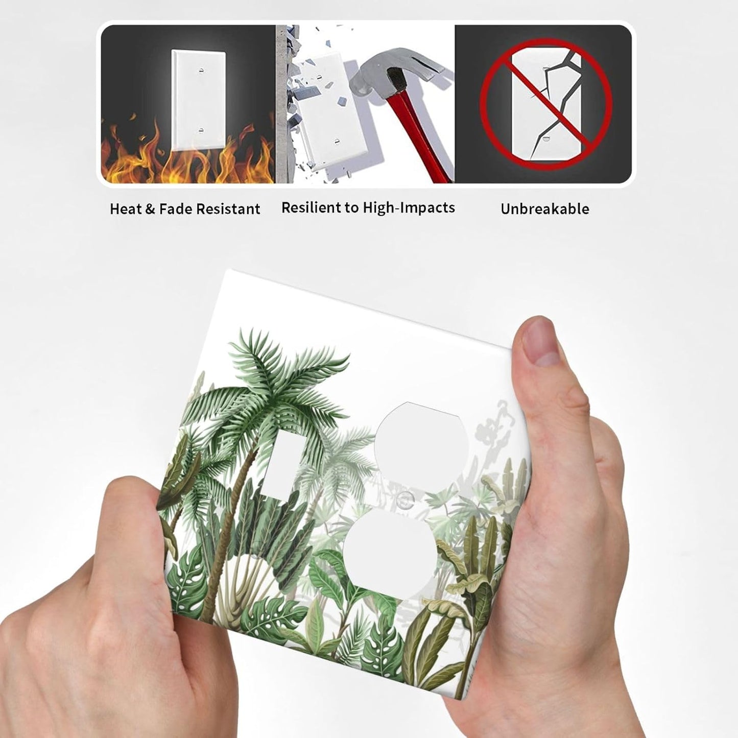 Palm Tree Banana Leaf Green Rainforest Natural Landscape Wallplates 1 Toggle 1 Duplex Switch Plate Electrical GFCI Faceplate Decorative Light Switch Covers for Bed Room Living Room Decor