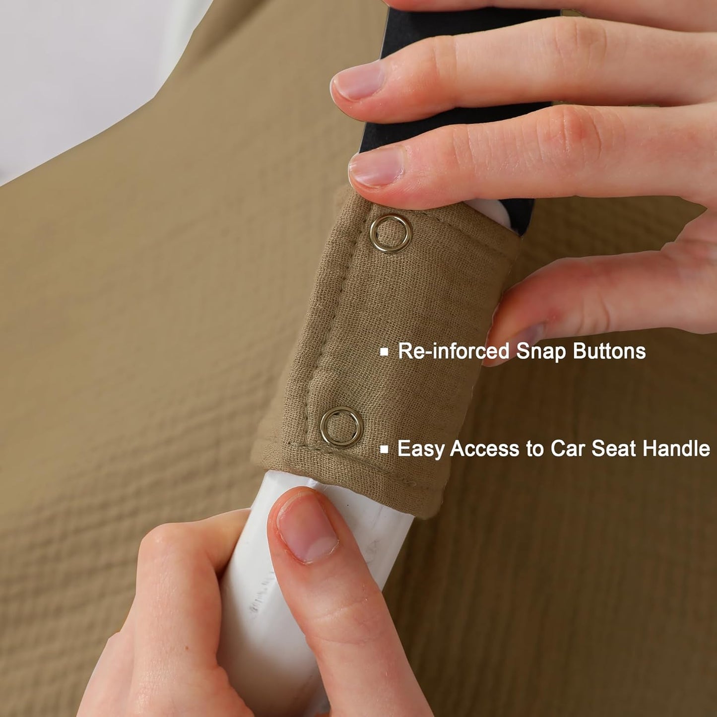 100% Muslin Cotton Car Seat Cover Baby, Carseat Canopy Cover, Universal Fit Stroller Covers for Boys and Girls (Coffee)