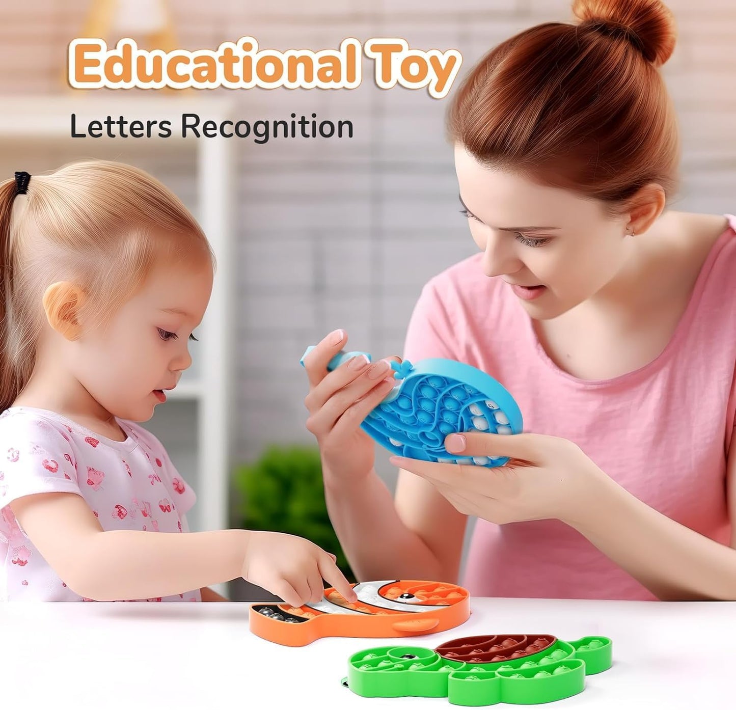 3 Pack Push Bubble Fidget Sensory Toys, Sensory Fidget Poppers Push Bubble Toy, Silicone Squeeze Autism Anxiety Stress Relief Educational Popping Toys for Kids Adults - Clown Fish, Whale