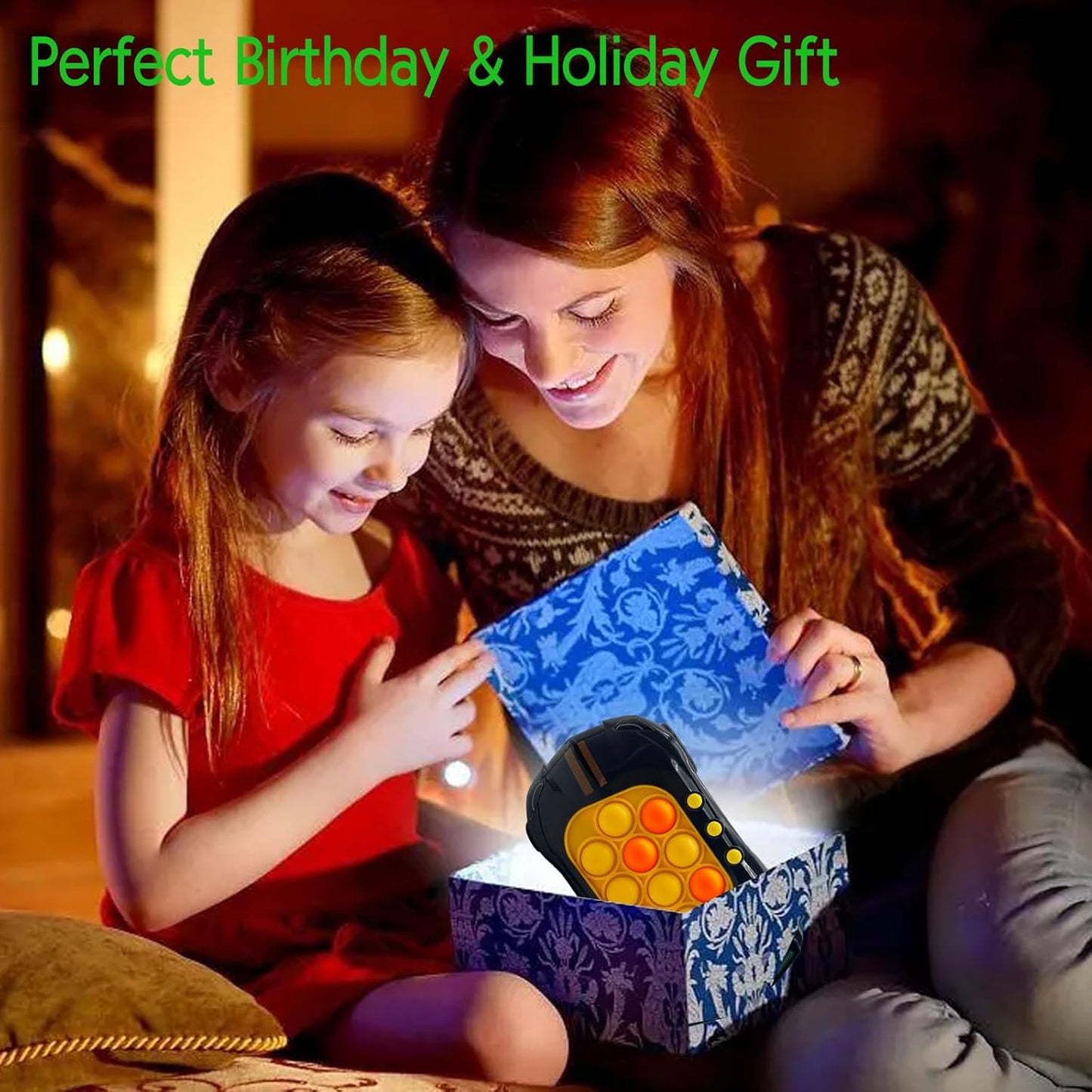 Quick Push Game Toys for Kids, Pop Fidget Toys Handheld Game for Children, Pop Fidget Sensory Toys, Push Bubble Light up Puzzle Game for Autistic Children,Gifts for Boy and Girl 3-12 (Black)