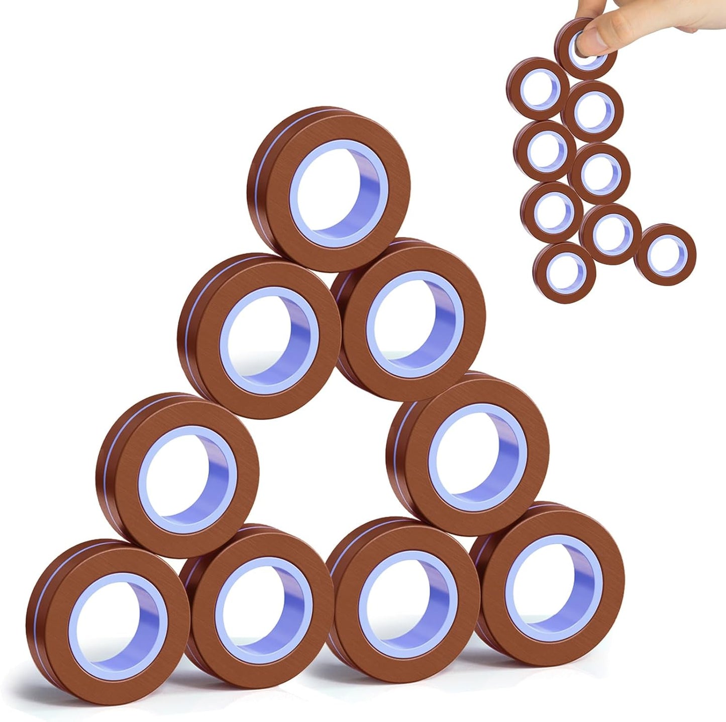 Magnetic Rings Fidget Toys Set for Adults, Idea ADHD Fidget Stress Spinner Rings for Anxiety Relief Therapy Decompression Toys Pack,Great Gifts for 8 9 10 11 12 13+ Year Old Boy Girl Teen