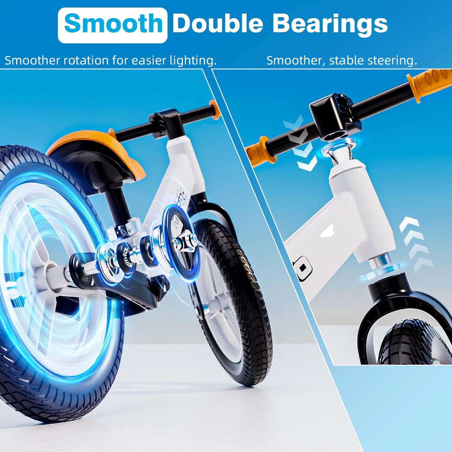 Ridego 12 or 14 Inch Balance Bike for Kids 2-6 Year Old,Lightweight Kids Bike with Adjustable Seat, Push Bicycle with Air Rubber Tires,Ride-on Toys Birthday Gift