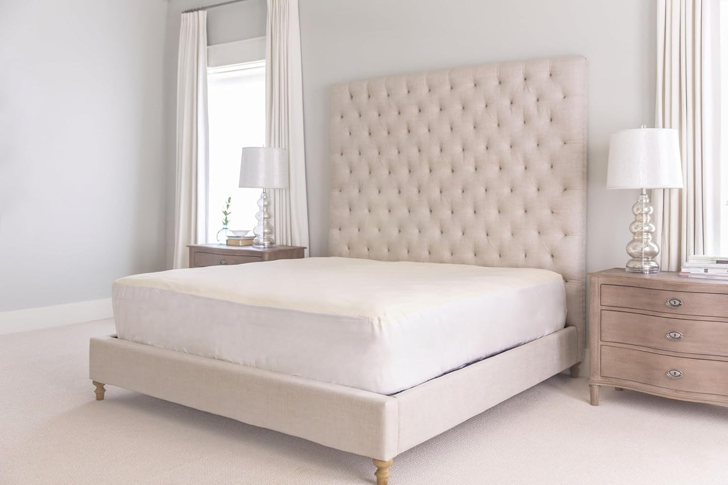 Naturepedic Organic Waterproof Mattress Protector Pad - Washable & Reusable Fitted Stretch Knit Mattress Cover - Highly Absorbent Bed Incontinence Pads - Breathable Fitted Cover for Twin 9"-16"