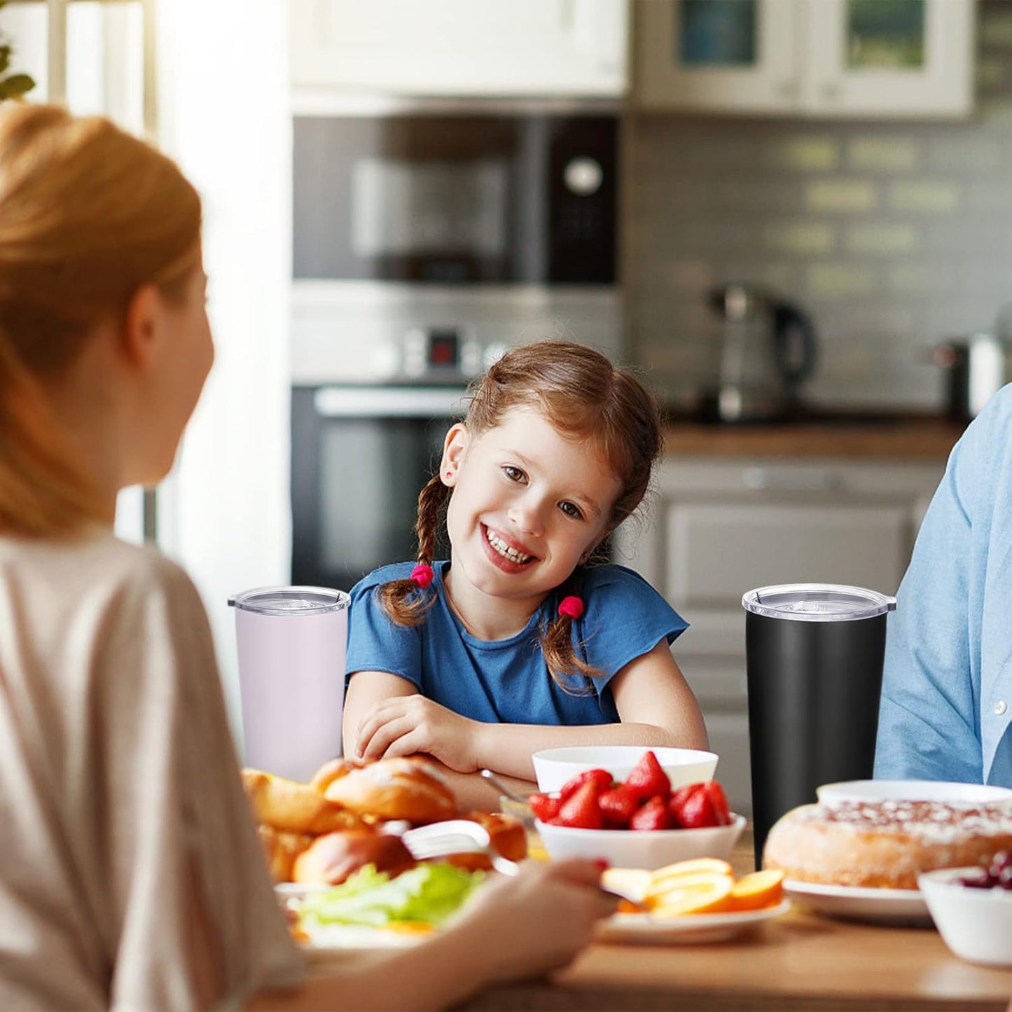VEGOND 20oz Tumbler Bulk with Lid and Straw 1 Pack, Stainless Steel Vacuum Insulated Tumbler, Double Wall Coffee Cup Travel Mug, White