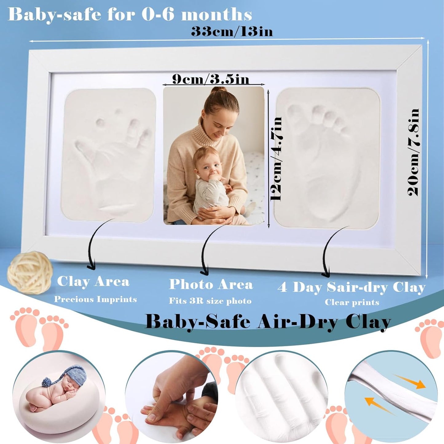 Inkless Newborn Hand & Footprint Kit - Baby Paw Print Gift