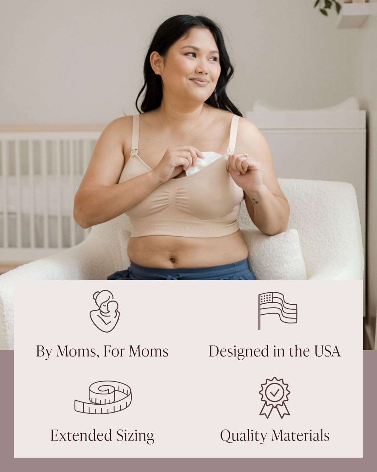 Kindred Bravely Organic Reusable Nursing Pads, Washable, for Breastfeeding & Leaking with Carry Bag, 10 Pack 5.5" D (Twilight Busty)