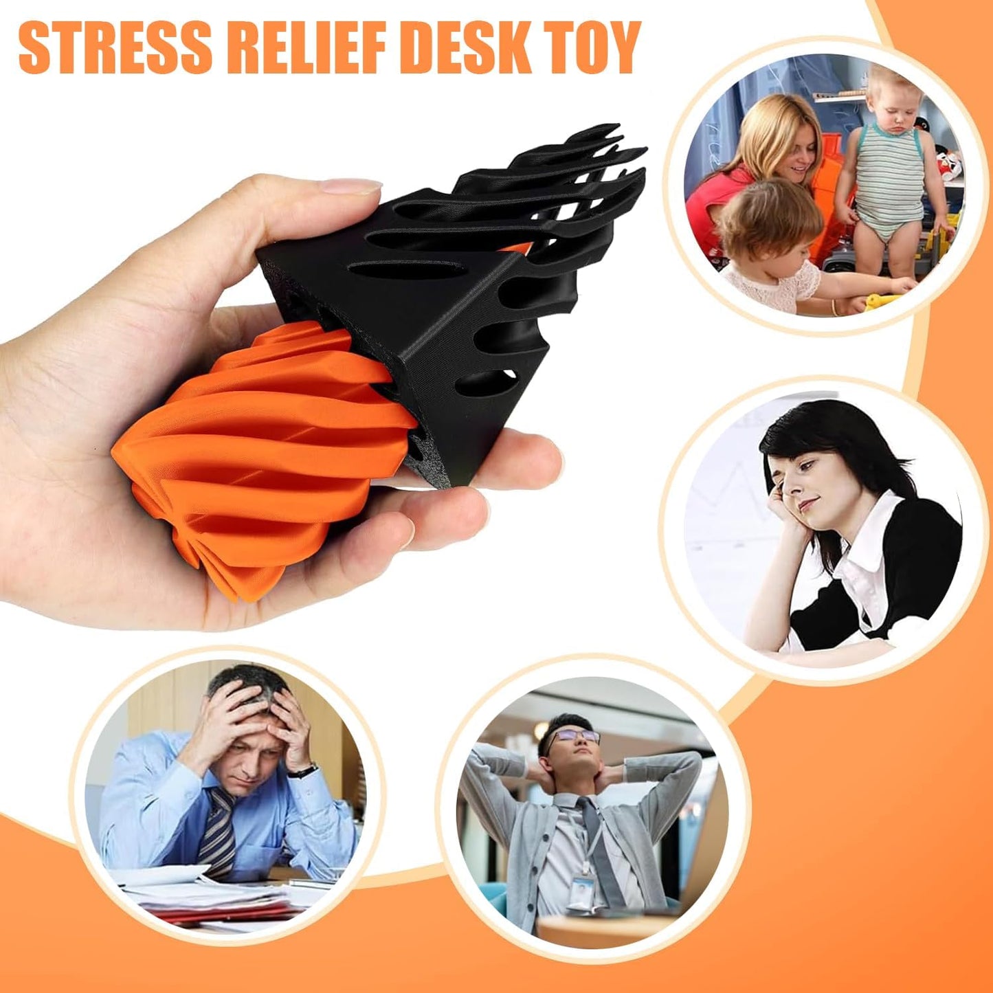 Impossible Pyramid Passthrough Sculpture, Spiral Cone Fidget Toy 3D Printed Toys, Adult Fidgets for Anxiety and Stress, Stress Relief Toys, Desk Toys Fidget Toys Adults Anxiety