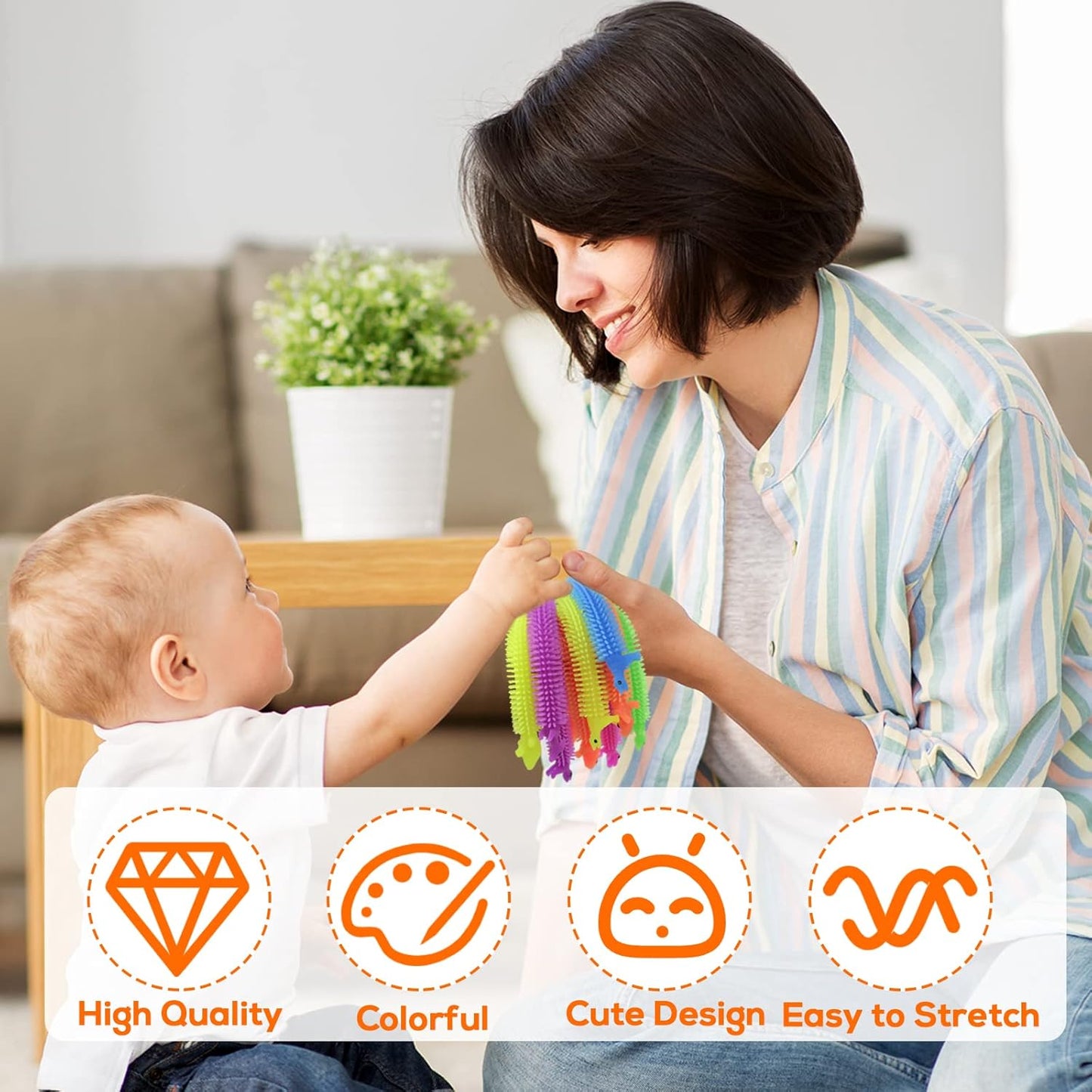 20 PCS Stretchy Fidget Toy,Colorful Stretchy Strings Fidget Toy,Sensory Fidget Worm Stretch Toys for Children's Day Gift,Kids,Adults,Boys,Girls,Stress Relief,Calming and Relaxing Present