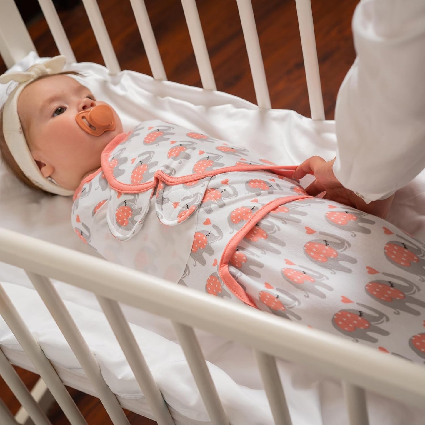 Bublo Baby Swaddles for Newborns – 3-Pack Infant Swaddles 0-3 Months – Adjustable Swaddle Sleep Sack – Soft Cotton Baby Wrap for Safe & Cozy Sleep (Coral)