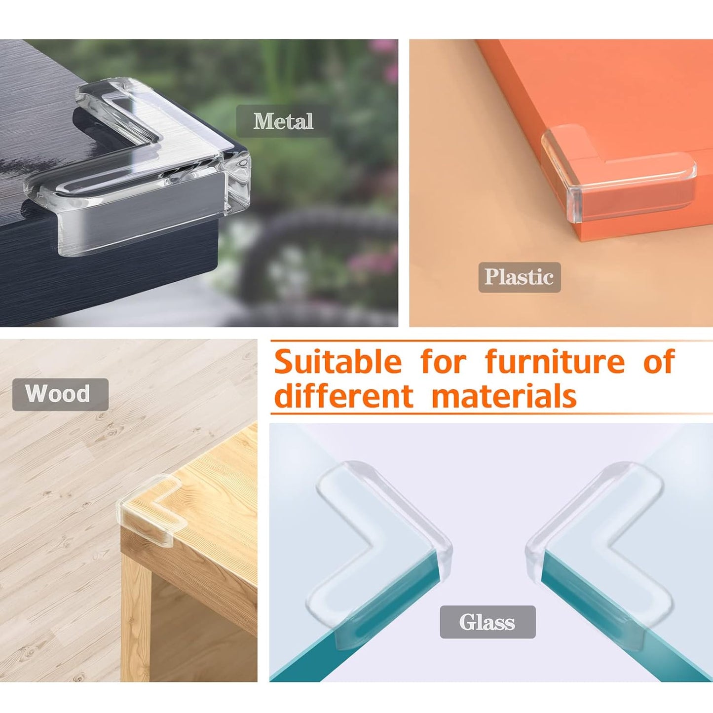 32 Pack Corner Protectors Baby Proofing Corner Guards Edges Safety Bumpers, Clear Table Corner Protector for Furniture, Desks, Chairs, L Shaped