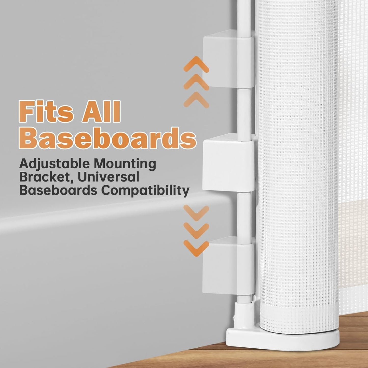 42" Extra Tall Retractable Baby Gates Dog Gate for Stairs, 55" Wide Mesh Baby Gate Pet Gate with Support Rods for The House, Child Safety Gates for Doorways, Hallways, Deck, Porch, Indoor, Outdoor